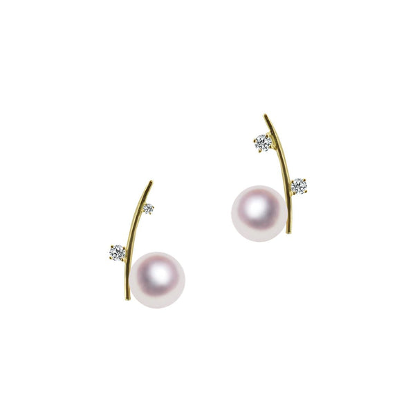 K18　7.0㎜　デザインピアス　ホワイトトパーズ - Tensei Pearl Online Store　天成真珠　公式通販ショップ