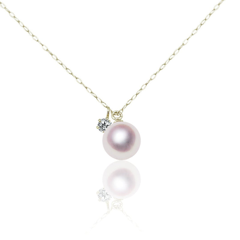 即納可 K18 8.0㎜　ペンダント Ｈ＆C D0.08ct - Tensei Pearl Online Store　天成真珠　公式通販ショップ