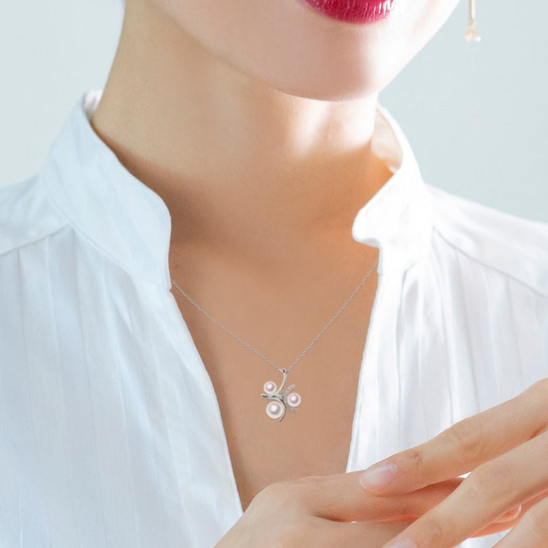 Pt 4.5～6.0㎜　ペンダント D0.12ct - Tensei Pearl Online Store　天成真珠　公式通販ショップ