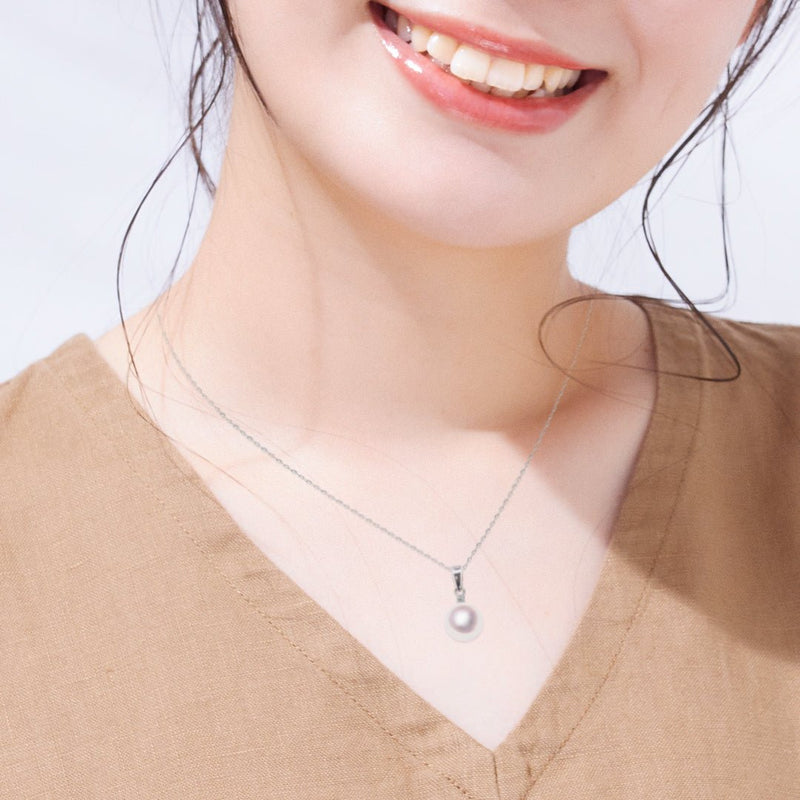 【即納】Pt 7.5㎜　ペンダント D0.01ct - Tensei Pearl Online Store　天成真珠　公式通販ショップ